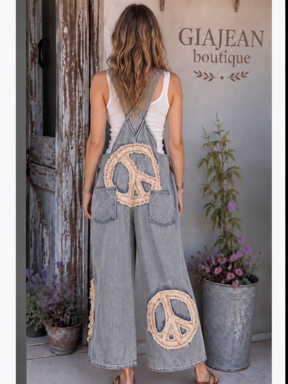 ❤️ BLUE VELVET “ CHLOE “ BLUE VELVET PEACE PATCHWORK OVERALL ROMPER 30 - Picture 2 of 5